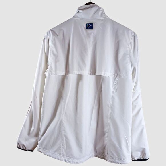 LPGA Collection Medium White Golf Tennis Jacket Full Zip Vented Athletic Stretch - Picture 7 of 9